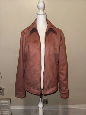 Express Pink Suede Zip-Front Jacket